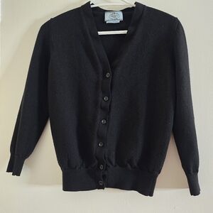 Prada Classic Black Wool Cardigan